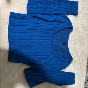 SHEIN Royal Blue Ribbed Sweater